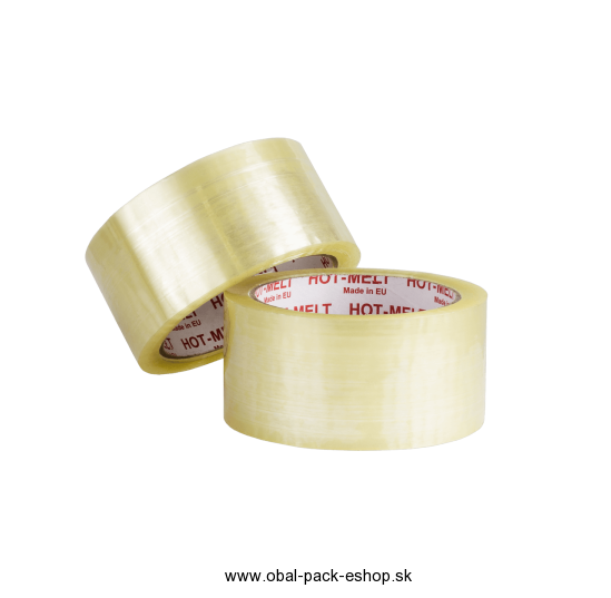 Lepiace pásky HOTMELT transparent  , stredná lepivosť , 48mm x 66m , 6ks/balenie
