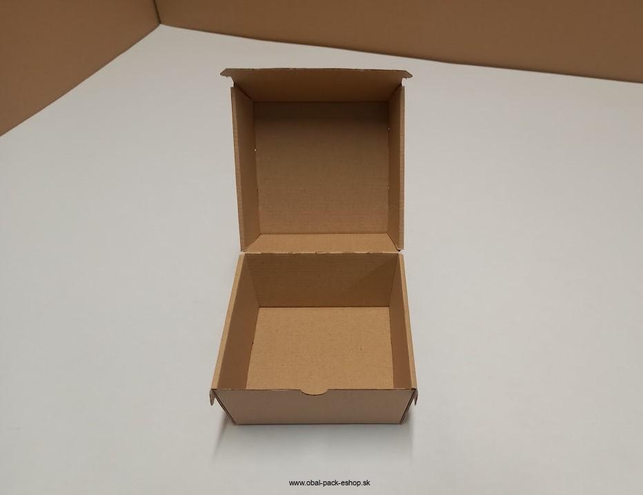 Hamburger krabica 130x130x110mm, 3VLE HH , 100ks/balenie ,vonkajší rozmer, č.214